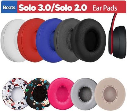 Beats Solo 3 Ear Pads Replacement, BUTIAO Soft Protein Leather Memory Foam Headphone Earpads Ear Cushions Pad for Beats by Dre Solo 3 Wireless & Solo 2 Wireless Over Ear Headsets (Champagne) - color: Champagne