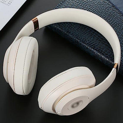 Replacement Ear Pads Cushions Compatible with Beats Studio 3.0/2.0, Headphone Ear Covers with High Density Memory Foam, Soft Leather, Adaptive Beats Noise Cancelling Headphones Replacement Earpads - color: White