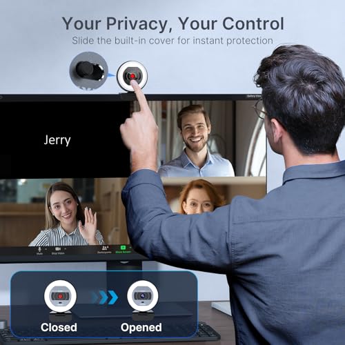 NexiGo N930E Pro, 4K Webcam with Ring Light, PDAF Autofocus, 1080P@60FPS, Dual Noise-Canceling Mics, Built-in Privacy Shutter, Web Cam for Streaming, Meeting, Gaming - style: 4K Webcam with Light