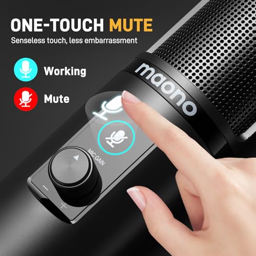 MAONO USB Condenser PC Microphone for Record Podcast Stream Singing Vocal