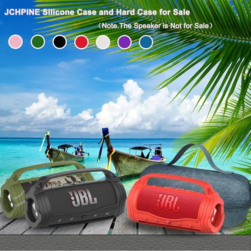 JCHPINE Silicone Cover and Carrying Case for JBL Flip 7 Portable Speaker - color: Red