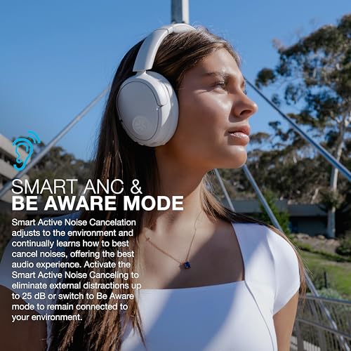 JLab JBuds Lux ANC Wireless Over-Ear Headphones, Cloud White - color: Cloud White