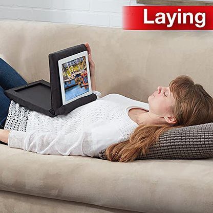 Ontel Pillow Pad Fold Away Multi-Angle Soft Tablet Stand, Gray - color: Grey, style: Fold Away