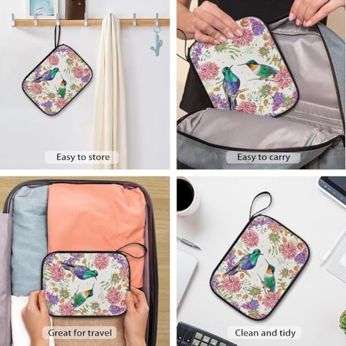 Watch Band Storage Bag with Handle Stain Resistant Carrying Case for Smartwatch, Apple Watch, Watch Band Pin and Other Watch Band Accessories, Bird Pink Flower - color: Bird Pink Flower