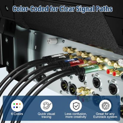 3.5mm TRS to TRS Balanced Stereo Patch Cables,Multicolor 1/8 Inch Male to Male Car Stereo Audio AUX Cable 2 FT-6 Pack,Gold-Plated Plugs for Headphones,DVD Players, Speakers,iPhone ,MP3, iPods,Tablet - size: 2FT, style: 1/8 TRS Stereo