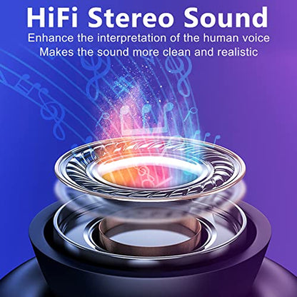 ELOVEN Wireless Earbuds Deep Bass Stereo Sound Bluetooth Earbuds 120H True | Wireless Headphones with Ear Caps (S/M/L) for Samsung S26/S25/S24/S23/S22 Ultra Z Flip 5/4/3/Fold 5/4 iPhone 17/16/15 Purple - color: Purple