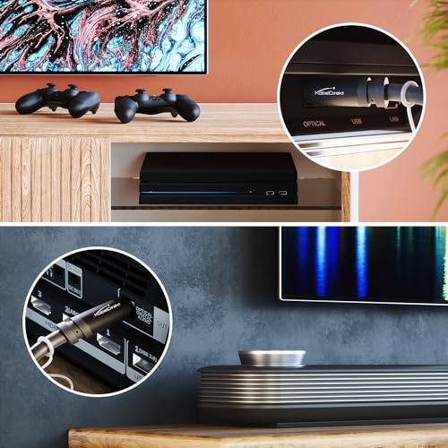 KabelDirekt – TOSLINK Cable – 25ft, Cap – Soundbar | Digital S/PDIF cable, stereos/amps, home cinema, Xbox One/PS4 - color: Black, size: 7,5m