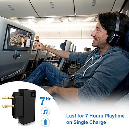 Bluetooth Airplane Adapter for Headphones,in-Flight Bluetooth Audio Adapter with 3.5mm Jack on Airplanes/Gym/TVs/Gaming/PC/iPad/PS5