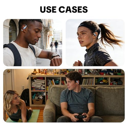 Open-Ear Headphones，360° Rotating Charging Case, Ergonomic Earhook | Bluetooth 6.0, IPX5, 60H Playtime, ENC Call Noise Reduction, Superior Sound Quality, Stable Fit for Commute & Workout