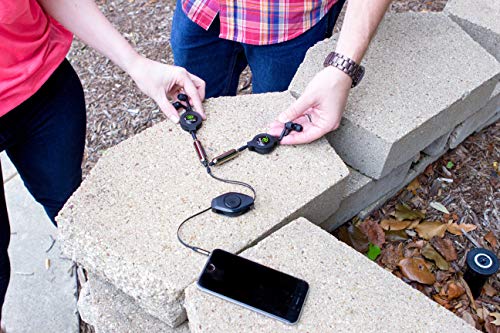 ReTrack ETPRSPLIT Retractable Premier 5-Feet Audio Splitter Cable with Volume Controls, Black/Silver - color: Black/Silver
