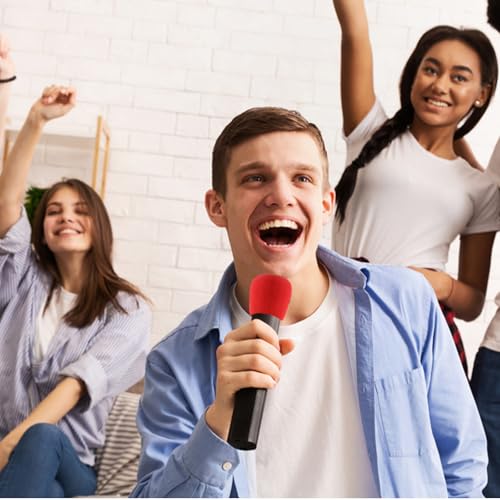 Murtenze 8 Set Microphone Silicone Ring & Foam Windscreen Covers, 8 Colors | Shakeproof, Anti-Rolling, Wireless Handheld Protection, Bottom Rod Sleeve Holder, For KTV, Studio, Performance, Speech