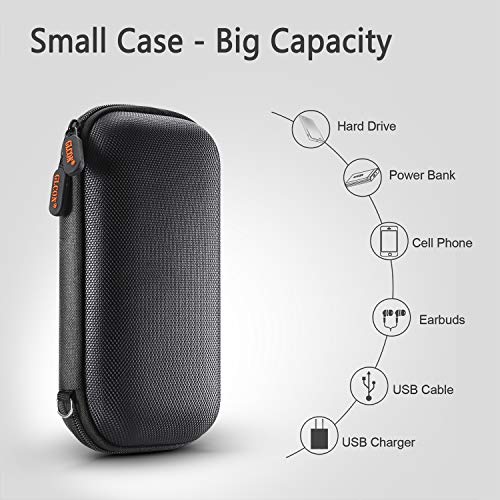 External Hard Drive Case, Shockproof EVA Travel Storage Bag - color: Black