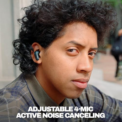 Skullcandy Rail ANC Active Noise Cancelling Wireless Earbuds - True Black | In-Ear, Bluetooth Headphones, Noise Cancellation, 38 Hours Battery, Microphone for iPhone Android, Customizable Sound - color: True Black