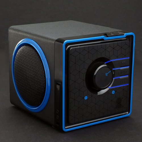 GOgroove SonaVERSE BX Wired Portable Speaker with USB Music Player - Cube Speaker with USB Flash Drive MP3 Input, 3.5mm AUX Port, Playback Buttons, Rechargeable 5 Hour Battery (Wired AUX Only)