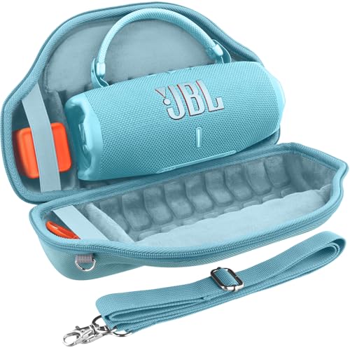 co2CREA Case for JBL Charge 6 Portable Bluetooth Speaker, Teal | High-Density Foam Padding, Reinforced Handle, Detachable Shoulder Strap, Compact Lightweight Design, Dust Protection - color: Teal Case