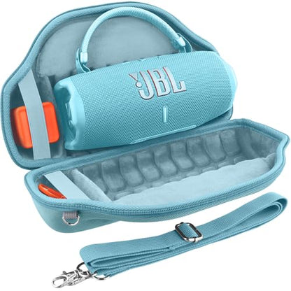 co2CREA Case for JBL Charge 6 Portable Bluetooth Speaker, Teal | High-Density Foam Padding, Reinforced Handle, Detachable Shoulder Strap, Compact Lightweight Design, Dust Protection - color: Teal Case