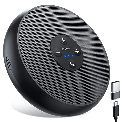 EMEET M1A USB Speakerphone, Built-in Mics, 360° Voice Pickup, Plug&Play | USB C & C-A Adapter, Computer Speakers with Fast Mute, Noise Reduction, Echo Cancellation for 5-8 People for Zoom Teams - size: Zoom Certified USB M1A for 6 People