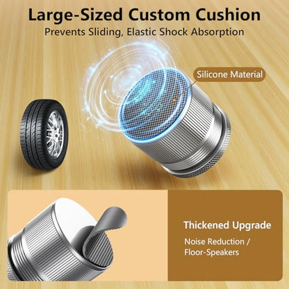 Adjustable Speaker Isolation Feet, Anti-Vibration, 4 Pack Silver | 0.9-1.5 Inch Adjustable, 500 lbs Capacity, Metal Non-Slip Silicone, Speaker Subwoofer Turntable, Vibration Damping Set of 4 - color: Silver