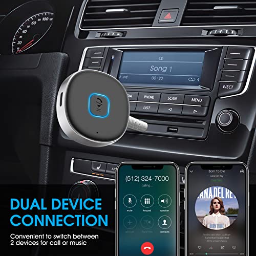 Bluetooth Receiver, LAICOMEIN Portable 3.5mm Aux Car Adapter, Bluetooth Wireless Audio Receiver for Car/Home Stereo/Wired Headphones/Speaker, 16H Battery Life