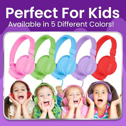 Puro Sound Labs - Kids Headphones, Volume-Limiting 85dB, PuroBasic, Purple | Adjustable, Safer & Comfortable Headphones for Kids – Compatible with PCs, Smartphones & Tablets, Ideal for School & Travel - color: Purple