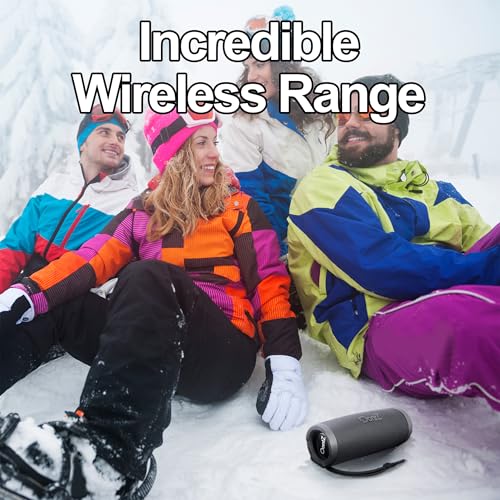 OontZ Cylinder Portable Bluetooth Speaker, 14W, 20-Hour Playtime, IPX7 | 14W Bluetooth speaker with fuller bass, 100-ft range, IPX7 waterproofing, stereo pairing and mic. - color: Black-Cylinder