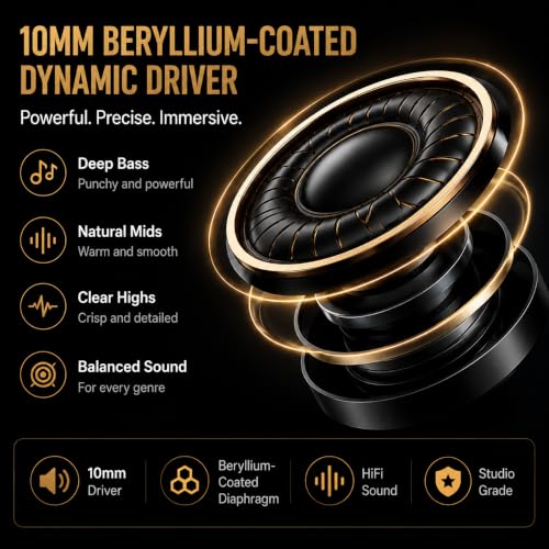 Hi-Fi Wired In-Ear Monitor Headphones, Detachable Cable IEM Earbuds with Ergonomic Noise Isolating Design, 3.5MM Earphones Clear Sound for Music, Gaming, Studio Monitoring & Audiophiles (Without Mic) - color: Black