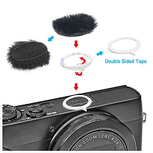 YOUSHARES Camera Mic Windscreen, 8 PCS Fur Wind Muff Wind Cover for DSLR Built-in Microphone Outdoor Wind Filter