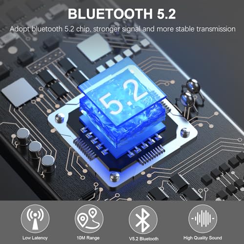 USB Bluetooth 5.2 Transmitter for TV, Wireless Audio Adapter for Airpods or Wireless Headphones Dual Pairs, Low Latency, Bluetooth 3.5mm Aux Transmitter for Flight, TV, PC, Gym, Gaming