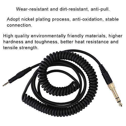 YUYTE Earphone Cable, Headphone 160CM Headphone Extended Cable for ATh M50x M40x M70x - Cord with GoldPlated Plugs for HighFidelity Sound
