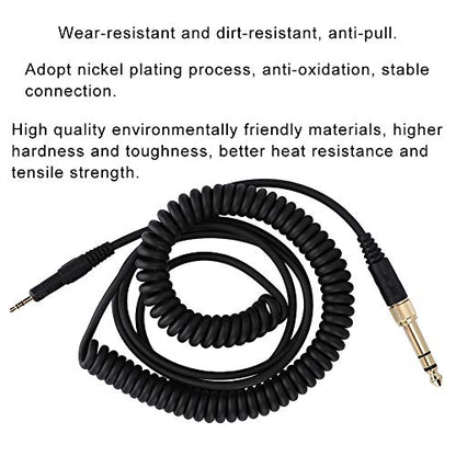 YUYTE Earphone Cable, Headphone 160CM Headphone Extended Cable for ATh M50x M40x M70x - Cord with GoldPlated Plugs for HighFidelity Sound