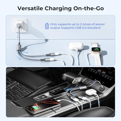 Basesailor USB C Male to Dual USB Female Cable 1FT,No Splitter,OTG Adapter - color: Gray, size: 1FT(0.3M), style: 1 in 2 out