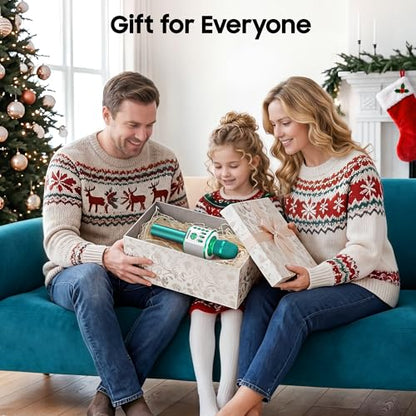 BONAOK Wireless Bluetooth Karaoke Microphone, 3-in-1 Portable Handheld Mic Speaker for All Smartphones, Gifts for Boys Kids Adults All Age Q37(Green) - color: Green