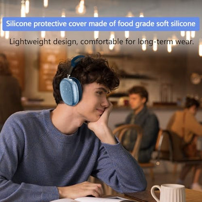 fomissky-sisa 4 in 1 AirPods Max Case Glitter Headphone Covers, Starlight | Clear TPU Ear Cup Covers, Soft Silicone Earpads + Headband Cover Set, Scratch-Proof Protective Headphone Accessory Gift - color: Starlight