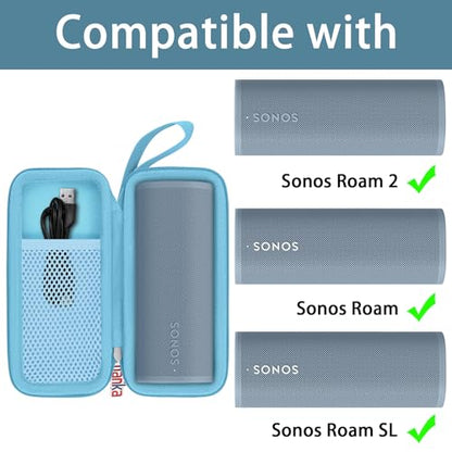 khanka Hard Travel Case Replacement for Sonos Roam 2 / Sonos Roam Portable Smart Bluetooth Speaker - color: Blue