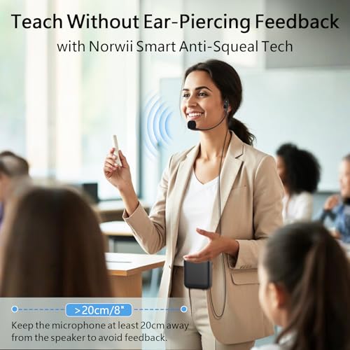 Bluetooth Voice Amplifier for Teacher with Wired Microphone Headset | ①10W Power Amplifiers②2000mAh Battery③15 Hours Working Time④USB-C Rechargeable⑤Adjustable Mic for Loudspeaker ⑥Anti-Howling - color: Black-2000mAh