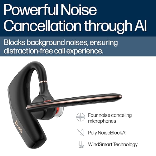 Poly Voyager Legend 50 - Bluetooth Headset - Wireless Headset with Mic - Four Noise-Canceling Mics, AI Noise Block & WindSmart Technology - Connectivity & Smart Call Controls - All-Day Comfort - style: Legend 50