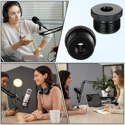 4 Pcs Mic Stand Adapter 1/4 to 5/8 mic Adapter Microphone Stand Adapters Thread Tripod Screw Adapters Knurled Thread for Microphone Stands Mount to Camera Tripod