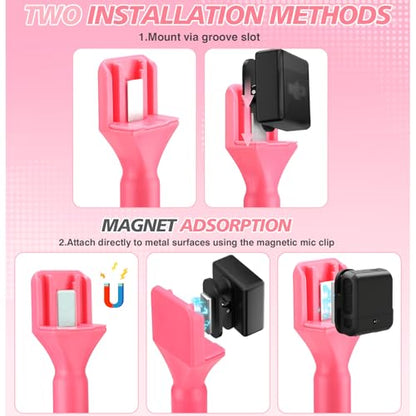 Facmogu Pink Mic Holder for DJI Wireless Mic, Handle for Rode Wireless Pro