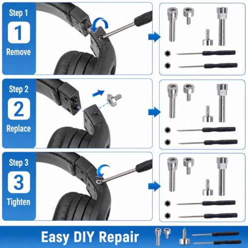 for Bose QC35 QC35 II QC45 QC25 Hinge Screw Repair Kit, 316 Stainless Steel 2-Pack with Screwdrivers, DIY Loose Stripped Screw Replacement