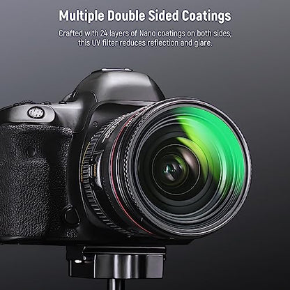 Neewer 82mm MC UV Protection Filter 24 Layer Multi Resistant Nano Coatings/HD Optical Glass/Water Repellent/Scratch Resistant/Aluminum Alloy Ultra Slim Frame/Ultraviolet Filter - size: 82mm, style: UV
