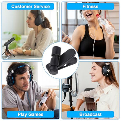 5 Pack Headphone Clips Headset Cable Clips for Earphone Wire Clips Cable Cord Clamp Hooks Collar Clamp Clothing Clips Earphone Winder Earbud Cable Clip Clamp Hooks, Fixing 2-4mm Headphone Wire