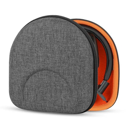 Geekria Shield Headphones Case Compatible with JLab Go Lux ANC, Audio Neon Folding/Studio Pro, Replacement Hard Shell Travel Carrying Bag (Dark Grey)