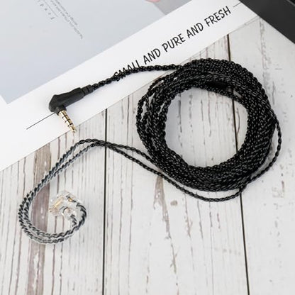 KZ ZS10 Pro IEM Cable, 1.2 Meter Long in Ear Monitor Cable, CCZ C01 4N OFC Upgraded Earbuds Cord for ZSN PRO, Castor, EDX PRO, ZS12 PRO X, ZS10 PROX, ZAR,ZAS, CCA CRA(1.2m, QDC-Pins Without Mic,Black) - size: 1.2m, style: QDCpins-Without Mic