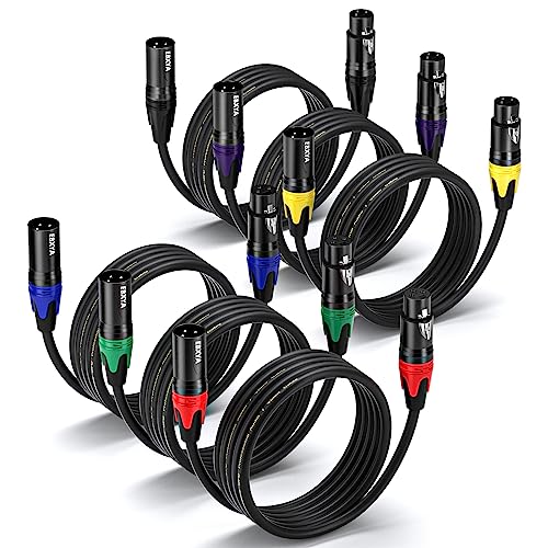 EBXYA XLR Cables, 1.5 Feet 6-Pack XLR Male to Female 3-Pin Microphone Cable - size: 1.5 Feet