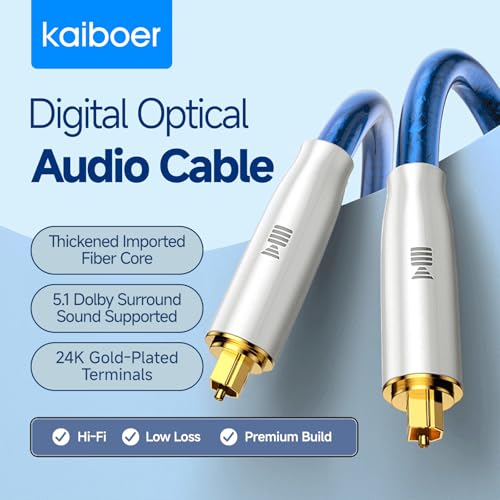 Digital Optical Audio Cable Fiber Optical Cable SPDIF Audio Male to Male Cord for Home Theater, Sound Bar, TV, Audio Systems, DVD Players, 9.8FT/3M - size: 9.8FT/3M
