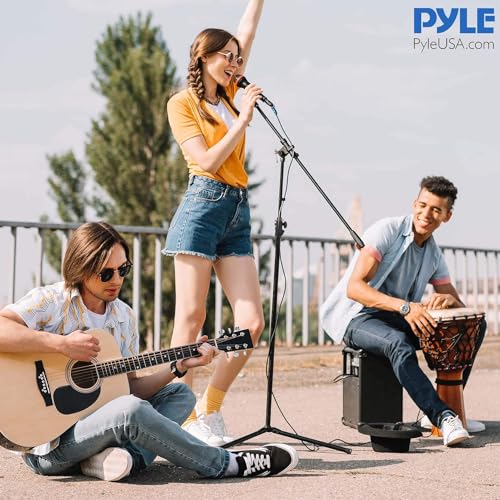 Pyle Heavy Duty Microphone Stand-Height Adjustable from 51.2'' to 78.75'' Inch High w/Extendable Telescoping Boom Arm 29.5'' and Stable Tripod Base-Clutch in T-Bar Adjustment Point PMKS56 - size: 1 Pack