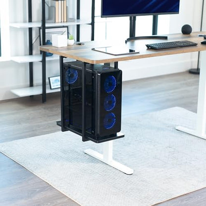 VIVO Heavy Duty Under-Desk PC Mount Shelf, Computer CPU Holder, Supports up to 44 lbs, Black, Mount-PCSF1