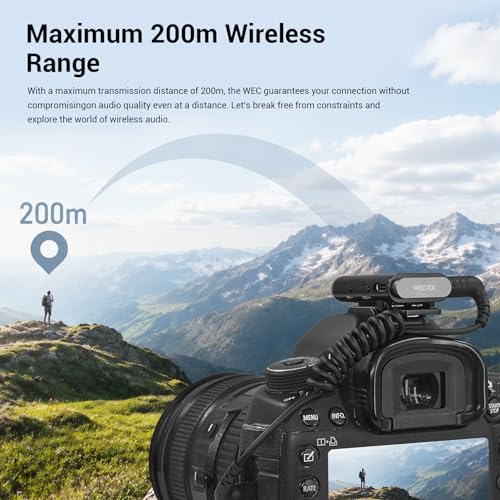 Godox WEC 2.4GHz Wireless Microphone System - 12g Ultra Compact, 200m Range, 24H Recording, Intelligent Noise Cancellation, Compatible with Cameras/Smartphones for Live Streaming, Interviews, Vlogging