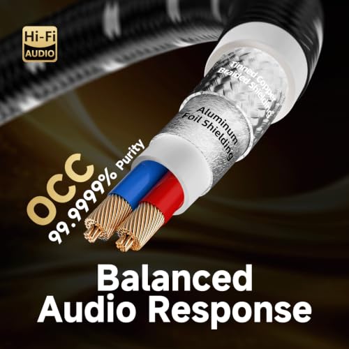 TODN Audiophile 3.5mm to RCA Audio Cable 9.8ft 99.9999% OCC HiFi Stereo - color: 3.5toRCA-Ultra, size: 9.8 ft