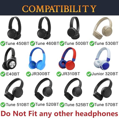 SOULWIT Earpads Replacement for JBL Tune 450BT/Tune 460BT/Tune 500BT/Tune 510BT/Tune 520BT/Tune 530BT/JR 300BT/JR 310BT/E40BT/Junior 320BT, Ear Pads Cushions with Soft Protein Leather - Sand - color: Sand